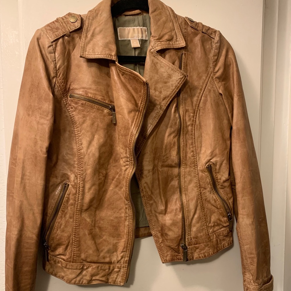 Michael Kors Tan Leather Jacket